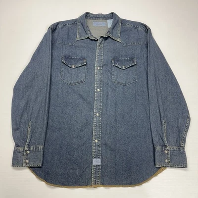 Levi Strauss Mens Denim Shirt 3XL Blue Button Up Cowboy Retro Classic Signature - Image 1 of 4