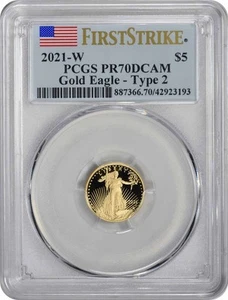 2021-W $5 American Proof Gold Eagle Type 2 PR70DCAM First Strike PCGS - Picture 1 of 2