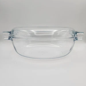 Vintage PYREX Corning FRANCE Oval Bräter 460 & Deckel Glas Backform Dutch Oven - Bild 1 von 24