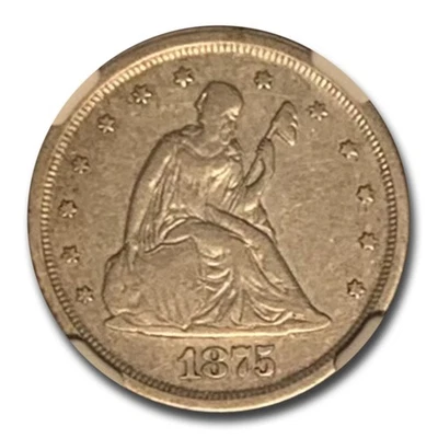 1875-S Twenty Cent Piece XF-40 NGC - Image 1 of 3