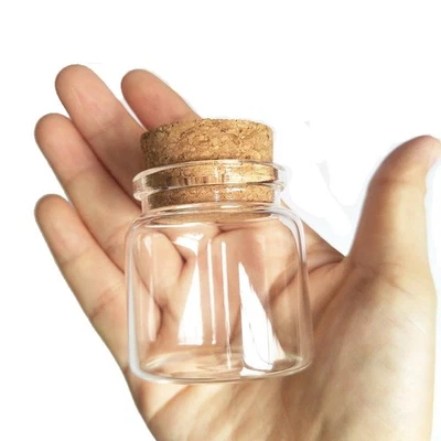 Clear Glass Favor Jar with Cork Stopper 50ml Ideal for Candy and Home Decor - Image 1 of 4