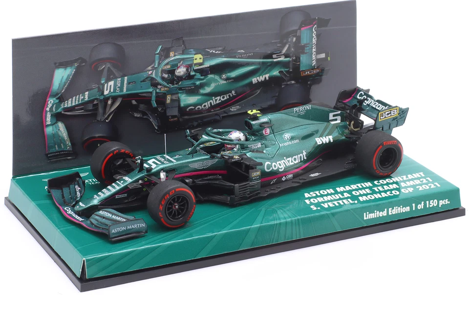 S. Vettel Aston Martin AMR21 #5 5th Monaco GP Formel 1 2021 1:43 Minichamps - Bild 1 von 1