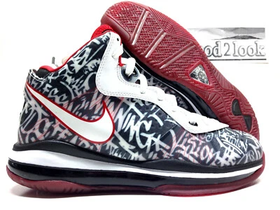 NIKE LEBRON VIII BG BLACK/WHITE-SPORT RED SIZE 7Y/WOMEN'S 8.5 [DH3237-001] - Image 1 of 4