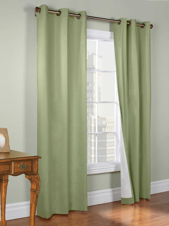 HOTEL ALTA CALIDAD 2 PANELES FORRADO SÓLIDO OJAL OJAL TÉRMICO CORTINA VENTANA  Foto 1 de 1