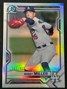 2021 Bowman Chrome Prospects Refractor /499 Bobby Miller #BCP-75 - Picture 1 of 2