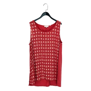 Fat Face Red Coral Aztec Sleeveless Vest Top - Size 14 - Picture 1 of 13