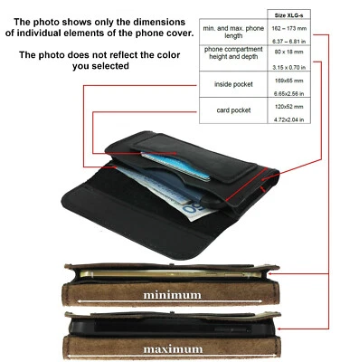 HORIZONTAL WAIST POUCH HAND-SEWN OF COWHIDE BY CRAFTSMAN CASE COVER FOR PHONES - Image 1 of 4