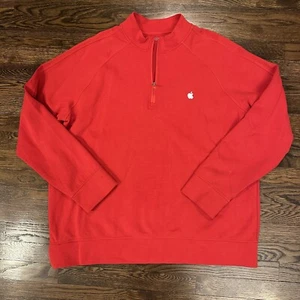 Apple Sweatshirt 2XL rot MAC Computer 1/2 1/4 Zip gesticktes Logo - Bild 1 von 6