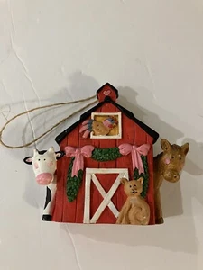Tomie DePaola Midwest Cannon Falls 4" Weihnachten Scheune Ornament mit Bauernhoftieren - Bild 1 von 8