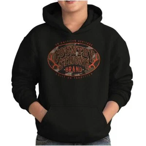 Country Strong Brand USA Camouflage Logo Youth Hooded Sweatshirt Boy or Girl - Picture 1 of 7