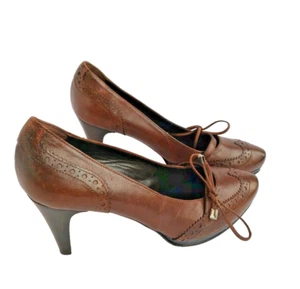 Manas Lea Foscati High Heel wingtip cap to Women Shoe Sz 39.5 US 9 Made in Italy - Picture 1 of 9