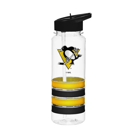 Sports Vault Pittsburgh Penguins NHL Hockey - 25oz. Banded Water Clear Bottle Cover
