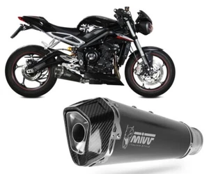 Pot D Echappament MIVV DELTA RACE Noir Triumph Street Triple 765 R 2017 > 2023 - Photo 1/3