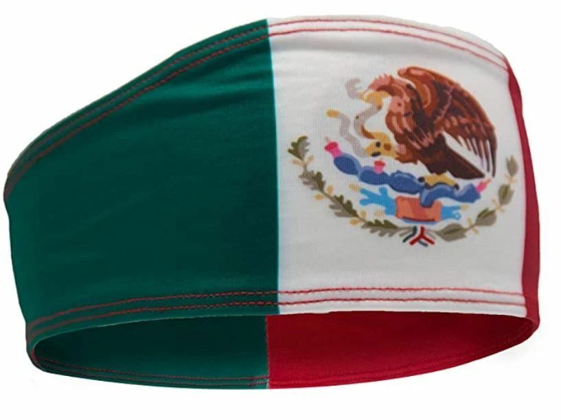 Diadema deportiva elástica antideslizante bandera de México internacional para hombre y mujer Foto 1 de 4