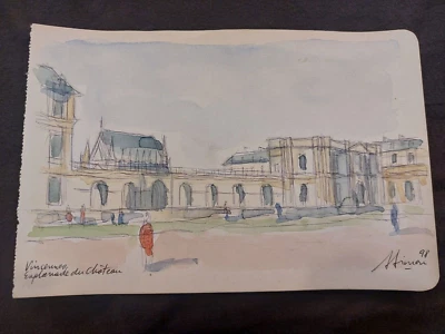Vincennes Esplanade Castle André Simon Lorrain Artist 1999 tinta acuarela Foto 1 de 4