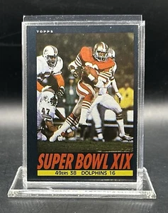 1985 Super Bowl XIX Topps #9 San Francisco 49ers Miami Dolphins Montana Marino - Picture 1 of 2