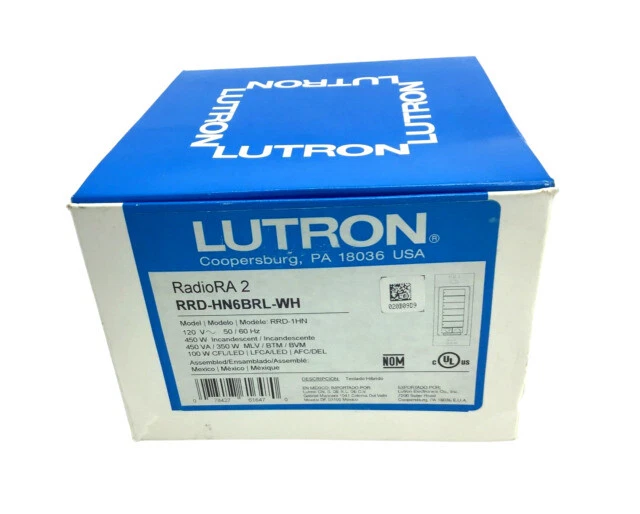 Lutron RRDHN6BRLWH 6-Button Hybrid Keypad