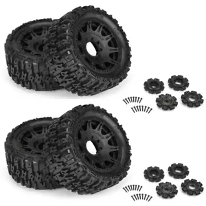 Pro-Line PRO1024010 1/6 Trencher F/R Tires Mounted w/ Raid 5.7" Black Wheels (4) - Picture 1 of 5