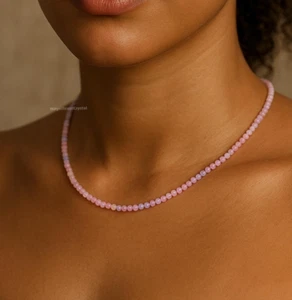 Natural Morganite Stone Choker  Crystal Queen Necklace Healing Reiki Energy Gift - Picture 1 of 4