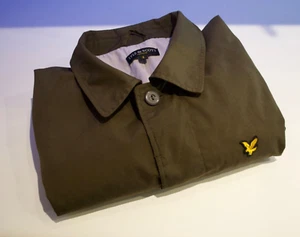 Lyle & Scott casual thin jacket coat khaki green LS Collared Button Mens Sx. Sm - Picture 1 of 22