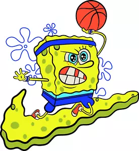 DTF Transfer -spongebob basketball I A4 Size | DIY Apparel - Imagen 1 de 1
