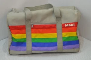 Bolso de Mano De Colección Años 80 Maui Hawaii Arco Iris LGBT Orgullo Llevar Viaje Lona Gimnasio - Imagen 1 de 11