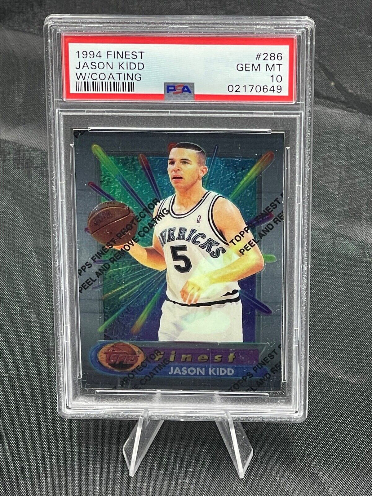 1994 Finest Jason Kidd Rookie (RC) WITH COATING #286 PSA 10 HOF Hall of Fame