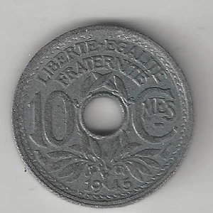 FRANCE, 1945, 10 CENTIMES, ZINC, KM#906.1, UNCIRCULATED - Picture 1 of 2