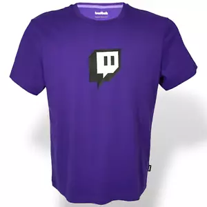 T shirt Twitch uomo cotone glitch core logo viola girocollo maglietta gaming nuova - Foto 1 di 10