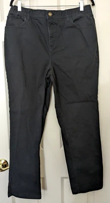 Denim & Co Woman's Size 14 Black Stretch Pants Straight Leg 5-Pocket Denim Jeans - Image 1 of 4
