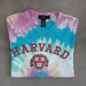 FOREVER 21 Women's Size 2X Harvard Tie Dye Short Sleeve Cropped T-Shirt EUC  - Picture 1 of 6