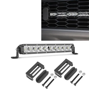 Barra de luz LED de una fila de 10" y 2 piezas soportes de montaje delanteros ocultos detrás de la rejilla - Imagen 1 de 22