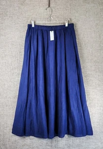 Velvet By Graham & Spencer Maxirock Baumwolle Seide Mischung Damen L Navy Luftig NEU - Bild 1 von 12