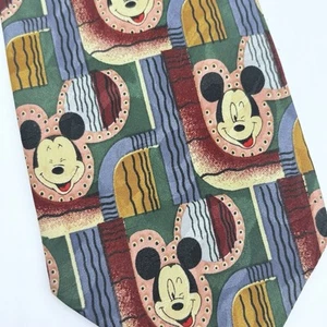 Disney Men's Necktie Tie Mickey Unlimited Winking Mickey Preowned Polyester - Picture 1 of 4