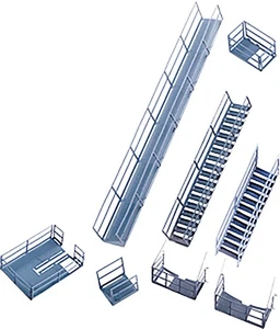Walthers Cornerstone HO Scale Building/Structure Kit Platforms/Stairways (Brass) - Picture 1 of 1