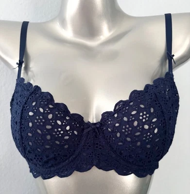 Victoria's Secret Bra Dream Angels Unlined Uplift Blue Eyelet Underwire Nwt - Image 1 of 4