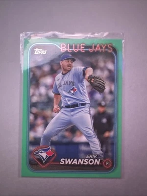 2024 Topps Update Erik Swanson #US312 Aqua Parallel Toronto Blue Jays - Image 1 of 2