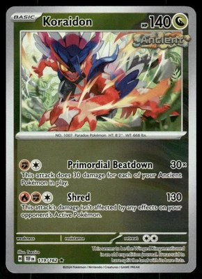Koraidon 119/162 Rare Reverse Holo NM Pokemon SV05: Temporal Forces - Image 1 of 2