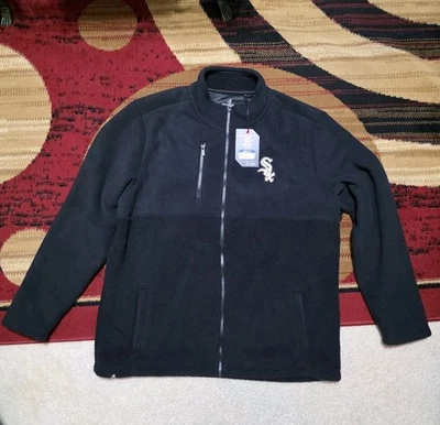 Nueva Chaqueta Para Hombres XL Chicago White Sox Antigua Negra Diaria Fusionada Cremallera Completa 105472 Foto 1 de 4