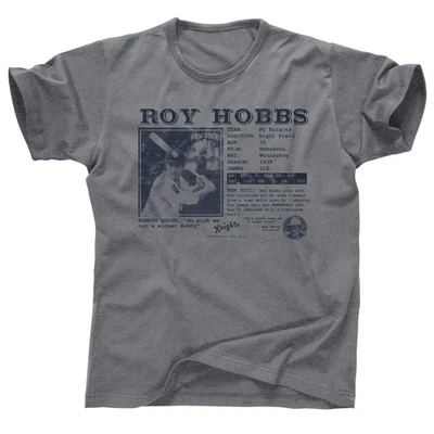 Camiseta especial The Natural Roy Hobbs tarjeta de béisbol estadísticas profesionales Wonderboy Savoy Foto 1 de 4