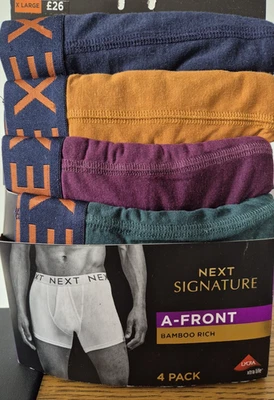 Next Signature 4 Pack A Front Bamboo Rich Boxers Multicolour Size XL 39-41" - Image 1 of 4