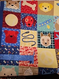 NEW 5 YARD 34" DOG PUPPY ANIMAL SQUARE CALICO COTTON FABRIC SEWING QUILT - Picture 1 of 7