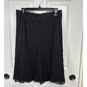 NWT Cabi Skirt Women's Large Black Lace Elastic Waist A-Line Knee Length - Picture 1 of 10