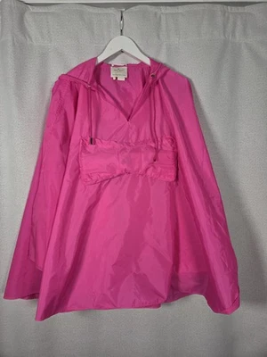 Kate Spade Río de Janeiro Poncho Rosa Lluvia Chaqueta de Nylon Embalable con Capucha Foto 1 de 4