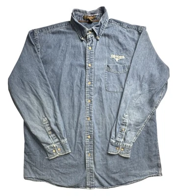 Мужская джинсовая рубашка Harriton 2XL высокая на пуговицах Fort Worth вышитая вестерн - Изображение 1 из 4