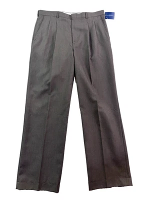 NEW deadstock Vintage 90s Towncraft 36x32 dress pants olive green wool pleated - Image 1 of 4