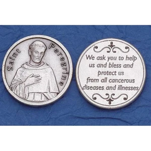 Saint Peregrine with Prayer - Pocket Token Coin 0010 - Picture 1 of 1