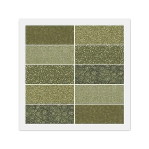 SALBEIGRÜN OLIV 100 % Baumwollstoff - 40) 5" CHARM PACK, 20) 10" SCHICHTKUCHEN - Bild 1 von 8