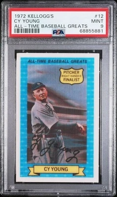 1972 Kellogg's #12 Cy Young *PSA 9 (MINT) *Boston Red Sox *HOF - Image 1 of 2