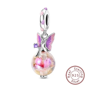 MULA 925 Sterling Silber DIY Charm CZ Schmetterling Elfe Anhänger für Armband - Bild 1 von 7